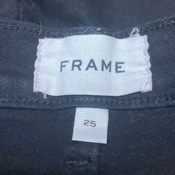Frame Le High Women's Black High Waisted Stretch Skinny Leg Jeans Pants Size 25 - Picture 4 of 6